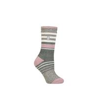 HEAT HOLDERS SOCKSHOP Women's Socks - 2.3 TOG Thermal, Warm, Cosy, Patterned, Pack of 1 Size 4-8 Cherith Mid Grey/Sage Green 4-8
