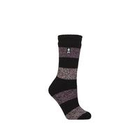 HEAT HOLDERS SOCKSHOP Women's Socks - 2.3 TOG Thermal, Warm, Cosy, Patterned, Pack of 1 Size 4-8 Neve Black/Mulberry 4-8