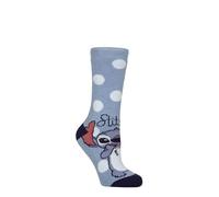 HEAT HOLDERS SOCKSHOP Women's Stitch Socks - 1.6 TOG Lite Thermal, Warm, Blue, Patterned, Gift for Disney Fans, Lilo & Stitch Movie, 1 Pair Size 4-8 Blue 4-8