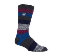 HEAT HOLDERS - Mens New Patterned Warm Winter Striped Twist Thermal Socks in 10 colours, size 6-11 UK 39-45 Eur (Harrow)