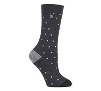 HEAT HOLDERS Ultra Lite - Ladies Thin Lightweight 1.0 TOG Winter Warm Casual Thermal Dress Socks (4-8 uk, Berry Charcoal Spots)