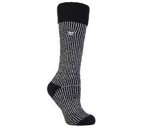 HEAT HOLDERS Unisex GENUINE Thermal Winter Warm Striped Wellington Boot Socks 4-8uk 37-42Eur see listing (Black/Cream)