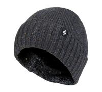 Heat Holders Warm Ribbed Cuff Beanie Hat for Men | Fleece Lined Chunky Winter Hat - One Size - Denim