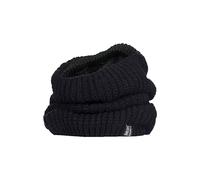 HEAT HOLDERS - Ladies Thick Winter Warm Fleece Lined Chunky Knit Thermal Neck Warmer (One Size, Black (Chunky))