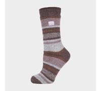 HEAT HOLDERS - Ladies Thermal Socks for Winter | Outdoor & Indoor Socks | Cuddly & Fluffy | Gifts for Women (4-8 UK, Cabin Fever Block Twist)