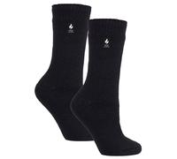 Heat Holders Womens 2 Pack Ladies Original Thermal Moisture Wicking Socks - Black - Size UK 4-8