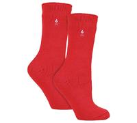 Heat Holders Womens 2 Pack Ladies Original Thermal Moisture Wicking Socks - Blue & Red - Size UK 4-8