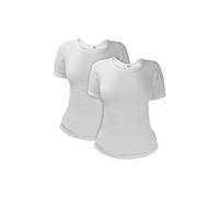 HEAT HOLDERS - 2 Pack Ladies Winter Thermal Underwear Short Sleeve Top | Soft Warm Cotton Rich T-Shirt (12-14, White)