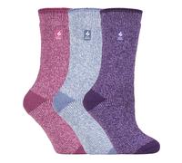 Heat Holders Womens - 3 Pack Multipack Ladies Insulated Thermal Socks for Winter - Prague - Multicolour - Size UK 4-8