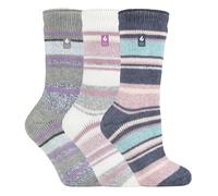 Heat Holders Womens - 3 Pack Multipack Ladies Insulated Thermal Socks for Winter - Provence - Multicolour - Size UK 4-8
