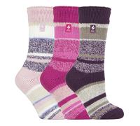 HEAT HOLDERS - 3 Pack Multipack Ladies Insulated Thermal Socks for Winter (4-8, Provence)