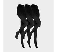HEAT HOLDERS - 3 Pack Ladies Black Thermal Tights | Opaque Fleece Lined Tights for Winter (XXL, Black)
