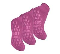 Heat Holders Womens - 3 Pair Multipack Ladies Ankle Slipper Socks with Grippers - Mid Pink - Size UK 4-8