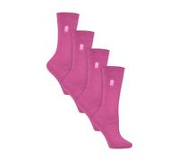 Heat Holders Womens 4 Pairs Ladies Ultra Lite Extra Thin 1.0 TOG Casual Thermal Socks - Pink - Size UK 4-8