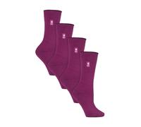 Heat Holders Womens 4 Pairs Ladies Ultra Lite Extra Thin 1.0 TOG Casual Thermal Socks - Purple - Size UK 4-8