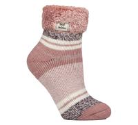 HEAT HOLDERS Women's Bed Socks | Striped Fluffy Non-slip & Lurex Socks for Winter