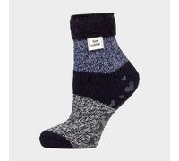 Heat Holders Women's Cuddly Fluffy Sliper Bed Socks With Feather Top, Blue 4-8