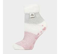Heat Holders Women's Cuddly Fluffy Sliper Bed Socks With Feather Top, Pink 4-8