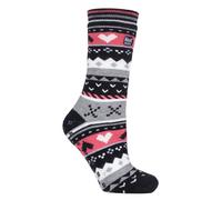 Heat Holders - Womens Fairisle Winter Non Slip Thick Slipper Socks with Grips