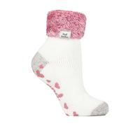 HEAT HOLDERS - Ladies Extra Soft Fluffy Non Slip Thermal Low Cut Ankle Slipper Lounge Bed Socks with Grips