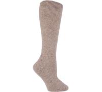 Heat Holders Womens Ladies Extra Long Thick 2.7 TOG Coloured Knee High Wool Socks - Beige - Size 4-6.5 (UK Shoe)