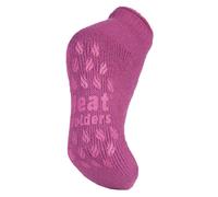 Heat Holders Womens Ladies 2.3 tog thermal low cut ankle slipper socks in 4 colours - Pink Nylon - Size 4-6.5