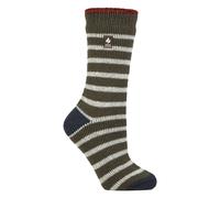 Heat Holders Womens Ladies Amara Two Tone Stripe Patterned Thermal Socks - Multicolour - Size UK 4-8