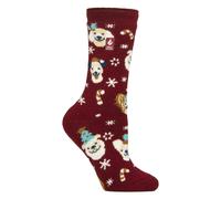 Heat Holders Womens Ladies Lite Thermal Christmas Novelty Patterned Socks - Red - Size UK 4-8