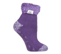 Heat Holders - Ladies Extra Soft Fluffy Non Slip Thermal Low Cut Ankle Slipper Lounge Bed Socks with Grips, HHL13, 4-8 uk, 37-42 eur