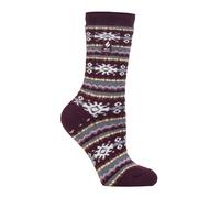 HEAT HOLDERS SOCKSHOP Ladies Socks - Nordic Soul Warming Warm Cosy Thermal Socks 1 Pair Size 4-8 Nordic Cabernet/Rose Blush