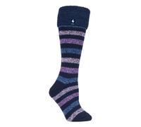 Heat Holders Womens Ladies Striped Patterned Designs Long Leg Boot Cuff Socks