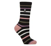 Heat Holders Womens Ladies Thermal Lite Patterned Socks for Winter - Black - Size UK 4-8