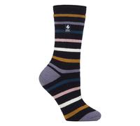 Heat Holders Womens Ladies Thermal Lite Patterned Socks for Winter - Blue/Navy - Size UK 4-8