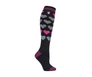 Heat Holders Womens Ladies Thin Extra Long Lightweight Knee High Thermal Socks - Multicolour - Size UK 4-8