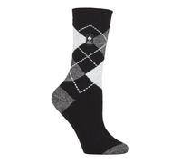 Heat Holders Womens - Ladies Ultra Lite Thermal Brushed Inner Yarn Design Socks - Black/ Grey (Valletta) - Size UK 4-8