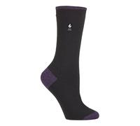 Heat Holders Womens - Ladies Ultra Lite Thermal Brushed Inner Yarn Design Socks - Black/ Purple (Oia) - Size UK 4-8