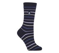 Heat Holders Womens - Ladies Ultra Lite Thermal Brushed Inner Yarn Design Socks - Navy (Riga) - Size UK 4-8