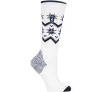 HEAT HOLDERS LITE - Ladies Thermal Ultra Thin Funky Ski Socks - Knee High Length with Padded Heel & Toe (4-8 UK, Cream Fairisle)