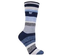 Heat Holders Womens Lite - Ladies Thin Winter Thermal Socks in Fashion Styles - Brookside - Blue Nylon - Size UK 4-8
