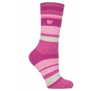 Heat Holders Womens Lite - Ladies Thin Winter Thermal Socks in Fashion Styles - Clayton - Pink Nylon - Size UK 4-8