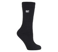 Heat Holders Womens Lite - Ladies Thin Winter Thermal Socks in Plain Colours - Black Nylon - Size UK 4-8
