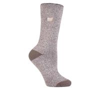 (4-8 UK, Brown / Cream) Heat Holders Lite - Ladies Winter Thermal Socks in 5 colours, 4-8 UK
