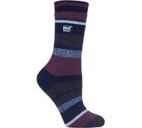 Heat Holders Womens Lite - Ladies Thin Winter Thermal Socks in Fashion Styles - Bowden - Black Nylon - Size UK 4-8