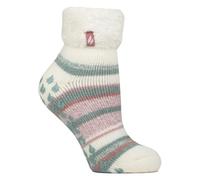 Heat Holders - Womens Striped Bed Socks Fluffy Sleep Socks UK 4-7