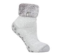 HEAT HOLDERS - Womens Non Slip Fluffy Socks | Gift Socks for Ladies | Size 4-7 (4-7, Silver Grey (Queenstown))