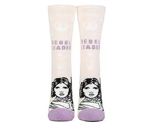 HEAT HOLDERS Womens Princess Leia Socks Lite | Novelty Thermal Star Wars Socks for Ladies (4-8, Princess Leia)