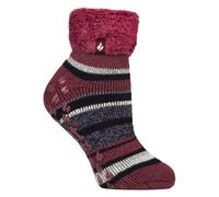 Heat Holders - Womens Striped Bed Socks Fluffy Sleep Socks UK 4-7