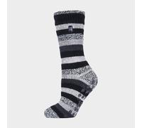 Heat Holders Womens - Ladies Non Skid Thermal Slipper Socks with Grips - Black Nylon - Size 4-6.5
