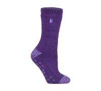 Heat Holders - Womens Striped Slipper Socks Fleece Gripper Socks