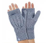 HEAT HOLDERS - Womens Thermal Converter Fingerless Cable Knit 2.3 tog Gloves (Dusky Blue)